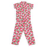 Clothe Funn Girls Cotton Watermelon Printed Night Suit, Fuschia