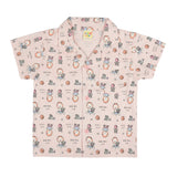 Clothe Funn Unisex Cotton Printed Night Suit, Crystal Pink