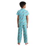 Clothe Funn Boys Nightwear Suit, Mint AOP