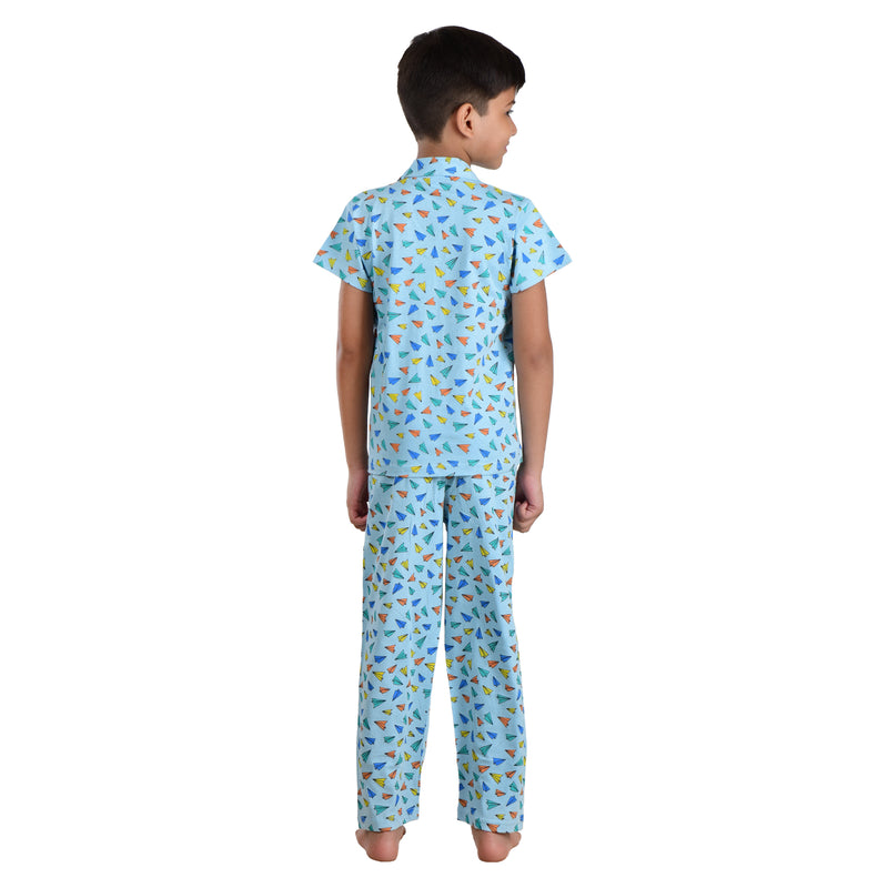 Clothe Funn Boys Night Suit, T.Blue Plane