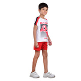 Boys Half sleeve Shirt & Shorts Co-Ord Set, White & Red