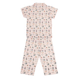 Clothe Funn Unisex Cotton Printed Night Suit, Crystal Pink