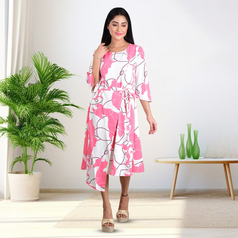 Rose Pink Radiance Printed Wrap Dress