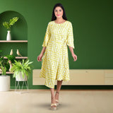 Sunshine Yellow Maze Printed Dress