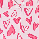 Clothe Funn Girls Cotton Heart Printed Night Suit, Light Pink