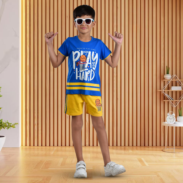 Clothe Funn Boys Set, Royal & Gold