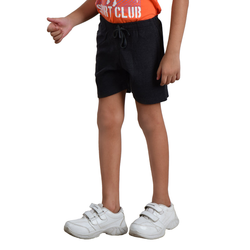 Clothe Funn Boys Regular Shorts, Maroon/Anthra Mel, Combo:-3 (Pack Of 2)