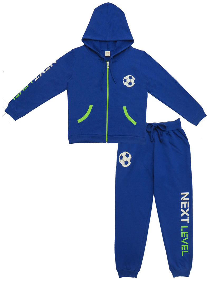 Clothe Funn Boys Tracksuit, Hood Jacket With Track Pant, Royal