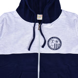 Clothe Funn Boys Winter Tracksuit, Hood Jacket & Track Pant Set, Navy & Ecru Melange