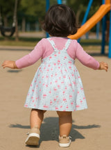 Clothe Funn Baby Girl's Swan Printed Dress, White
Frock & Full Sleeve T-shirt