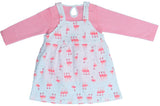 Clothe Funn Baby Girl's Swan Printed Dress, White
Frock & Full Sleeve T-shirt