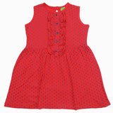 Clothe Funn Baby Girl's Sleeveless Dotted Printed Dress, Coral
Sleeveless Frock