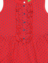Clothe Funn Baby Girl's Sleeveless Dotted Printed Dress, Coral
Sleeveless Frock