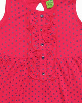 Clothe Funn Baby Girl's Sleeveless Dotted Printed Dress, Fuschia
Sleeveless Frock