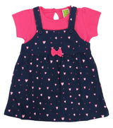 Clothe Funn New Born Baby Girl's Heart Printed Dress, Navy/Coral
Frock & Short Sleeve T-shirt
