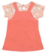 Clothe Funn New Born Baby Girl's Pinafore Knee Length Rabbit Printed Dress, Peach/Coral
Frock & Short Sleeves T-shirt