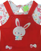 Clothe Funn New Born Baby Girl's Pinafore Knee Length Rabbit Printed Dress, Peach/Red
Frock & Short Sleeves T-shirt