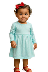 Clothe Funn Baby Girls Full Sleeve Dress Coral & Mint (Pack of 2)