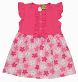 Clothe Funn New Born Baby Girl's Flower Printed Designer Dress, Pink AOP
Cap Sleeve Frock