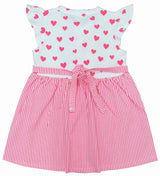Clothe Funn New Born Baby Girl's Heart & Striped Printed Skin Friendly Dress, Pink Stripes
Cap Sleeve Frock