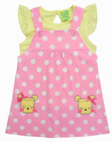 Clothe Funn New Born Baby Girl's Polka Printed Dress, Pink/Yellow
Frock & Cap Sleeve T-shirt