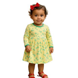 Clothe Funn Baby Girls Full Sleeve Dress Pink & Lemon (Pack of 2)