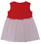 Clothe Funn New Born Baby Girl's Striped Printed Sleeveless Dress with Cute Bow, Red Stripes
Sleeveless Frock