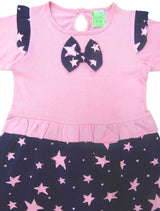 Clothe Funn New Born Baby Girl's Star Printed Dress with Frill, Rose Pink/Navy
Full Sleeve Frock