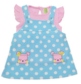 Clothe Funn New Born Baby Girl's Polka Printed Dress, T.Blue/Pink
Frock & Cap Sleeve T-shirt