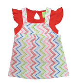 Clothe Funn New Born Baby Girl's Knee Length Zig-Zag Printed Dress, White/Coral
Frock & Cap Sleeve T-shirt