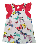 Clothe Funn New Born Baby Girl's Butterfly Printed Dress, White/Fuschia
Frock & Cap Sleeve T-shirt