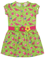 Clothe Funn Baby Girl's Fancy Ice Cream Printed Dress, Green AOP
Short Sleeves Frock