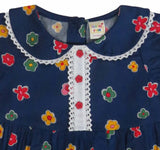 Clothe Funn Baby Girls Flower Printed Fancy Dress with Lace, Navy AOP
Cap Sleeve Frock
