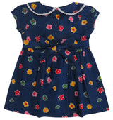 Clothe Funn Baby Girls Flower Printed Fancy Dress with Lace, Navy AOP
Cap Sleeve Frock