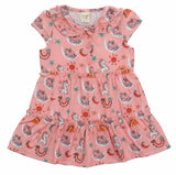 Clothe Funn Baby Girl's Unicorn Printed Fancy Dress, Peach AOP
Short Sleeves Frock
