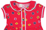 Clothe Funn Baby Girl's Pure Cotton Floral Printed Fancy Dress with Lace, Red AOP
Cap Sleeve Frock