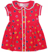 Clothe Funn Baby Girl's Pure Cotton Floral Printed Fancy Dress with Lace, Red AOP
Cap Sleeve Frock