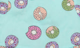 Clothe Funn Baby Girl's Donut Printed Fancy Dress with Neck Frill, Sky Blue AOP 
Cap Sleeve Frock
