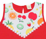 Clothe Funn New Born Baby Girl's Sleeveless Fruits Printed Frock, Red/White AOP
Sleeveless Frock