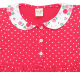 Clothe Funn New Born Baby Girl's Pure Cotton Dotted Printed Dress, Coral AOP
Short Sleeves Frock