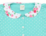 Clothe Funn New Born Baby Girl's Pure Cotton Dotted Printed Dress, Mint AOP
Short Sleeves Frock