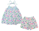 Clothe Funn Baby Girls Floral Printed Co-Ord Set, White
Spaghetti Strap Top & Shorts