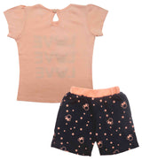Clothe Funn Baby Girls Love Printed Set, Peach/Navy
Half Sleeve T-Shirt & Shorts