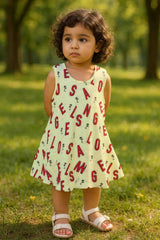 Clothe Funn Baby Girls Printed Frocks, Combo 2:- Lemon/Blue/Gold (Pack Of 3)
Sleeveless Frocks