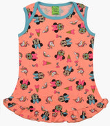 Clothe Funn Baby Girls Printed Frocks, Combo 4:- Neon Orange/White (Pack of 2)
Sleeveless Frock