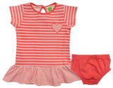 Clothe Funn Baby Girls Stripe Printed Frock With Bloomer, Peach
Short Sleeves Frock & Bloomer