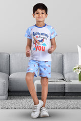 Clothe Funn Boys Half Sleeve Adventure Printed T-Shirt & Shorts Set, White/Sky Blue
Half Sleeve T-Shirt & Shorts