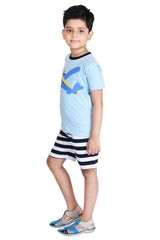Clothe Funn Boys Airplane Printed Half Sleeve T-Shirt & Shorts Set, Sky Blue/Stripes
Half Sleeve T-Shirt & Shorts