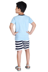Clothe Funn Boys Airplane Printed Half Sleeve T-Shirt & Shorts Set, Sky Blue/Stripes
Half Sleeve T-Shirt & Shorts