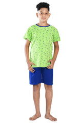 Clothe Funn Boys Half Sleeve All-Over Printed T-Shirt & Shorts Set, Green/Blue
Half Sleeve T-Shirt & Shorts